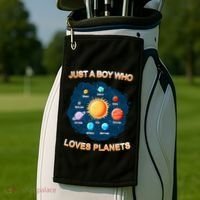 Just A Boy Who Loves Planets Golf Towel thumb 2