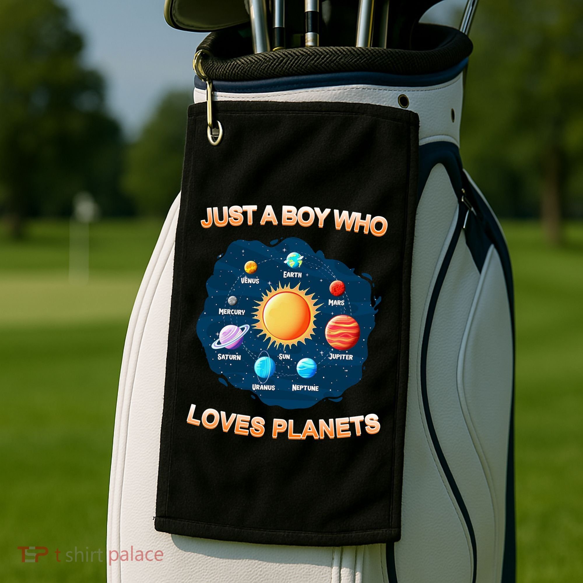 Just A Boy Who Loves Planets Golf Towel