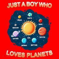 Just A Boy Who Loves Planets Santa Hat thumb 1