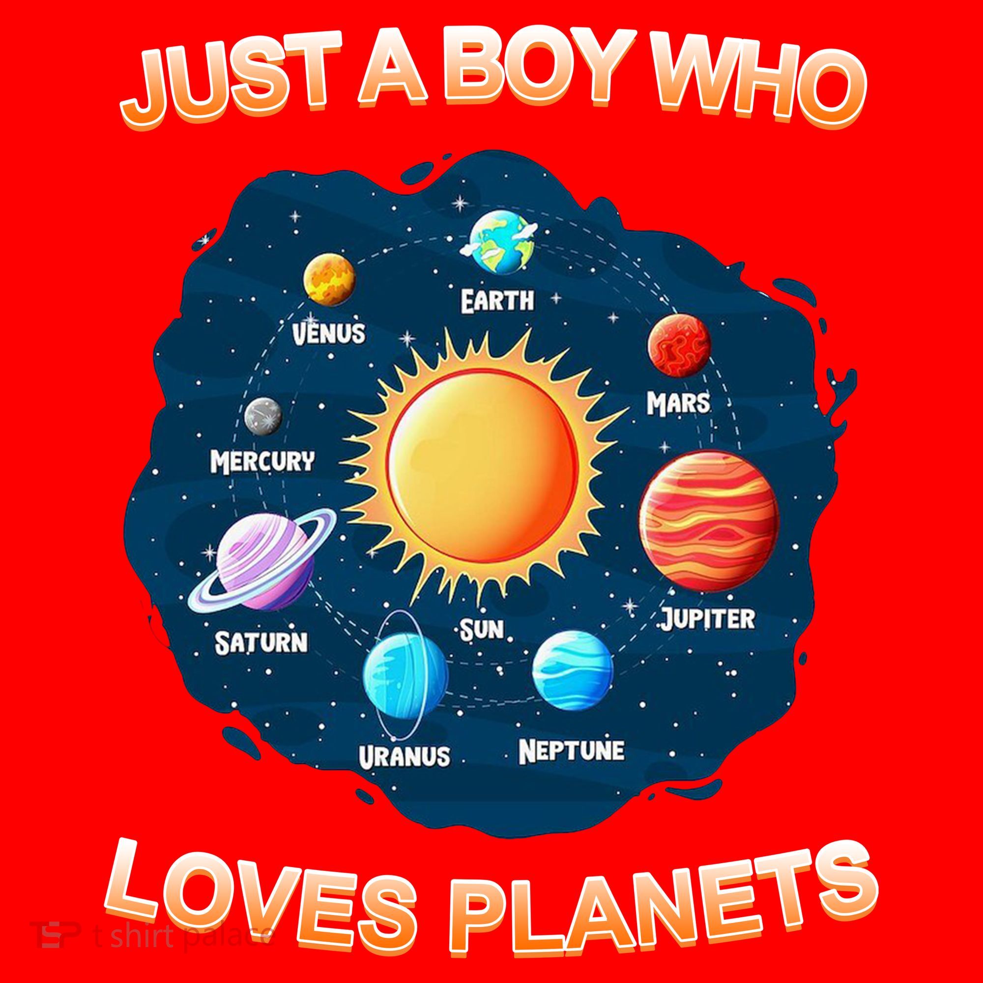 Just A Boy Who Loves Planets Santa Hat