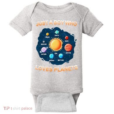 Just A Boy Who Loves Planets Baby Bodysuit