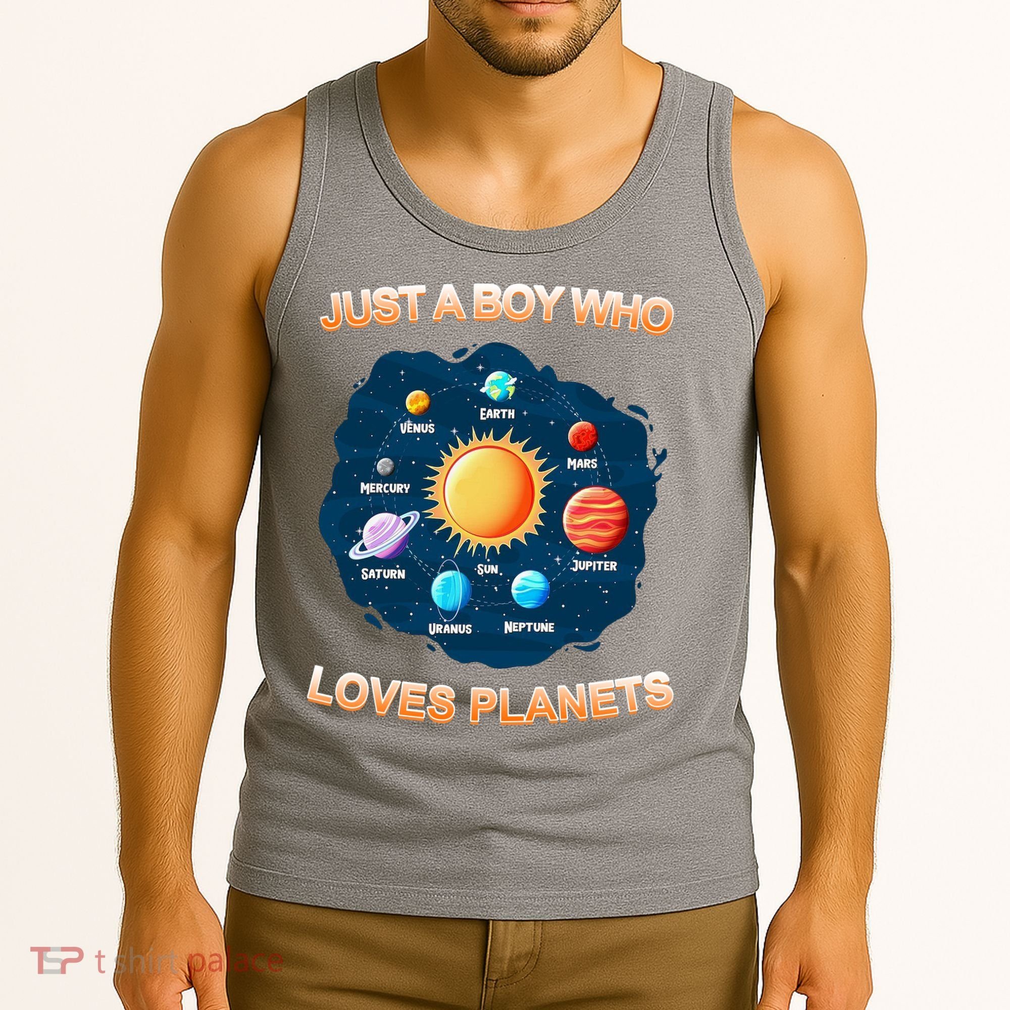 Just A Boy Who Loves Planets Tank Top