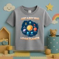 Just A Boy Who Loves Planets Toddler T-Shirt thumb 3