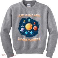 Just A Boy Who Loves Planets Kids Sweatshirt thumb 0