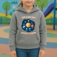 Just A Boy Who Loves Planets Kids Hoodie thumb 3