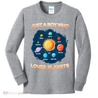 Just A Boy Who Loves Planets Kids Long Sleeve Shirt thumb 0