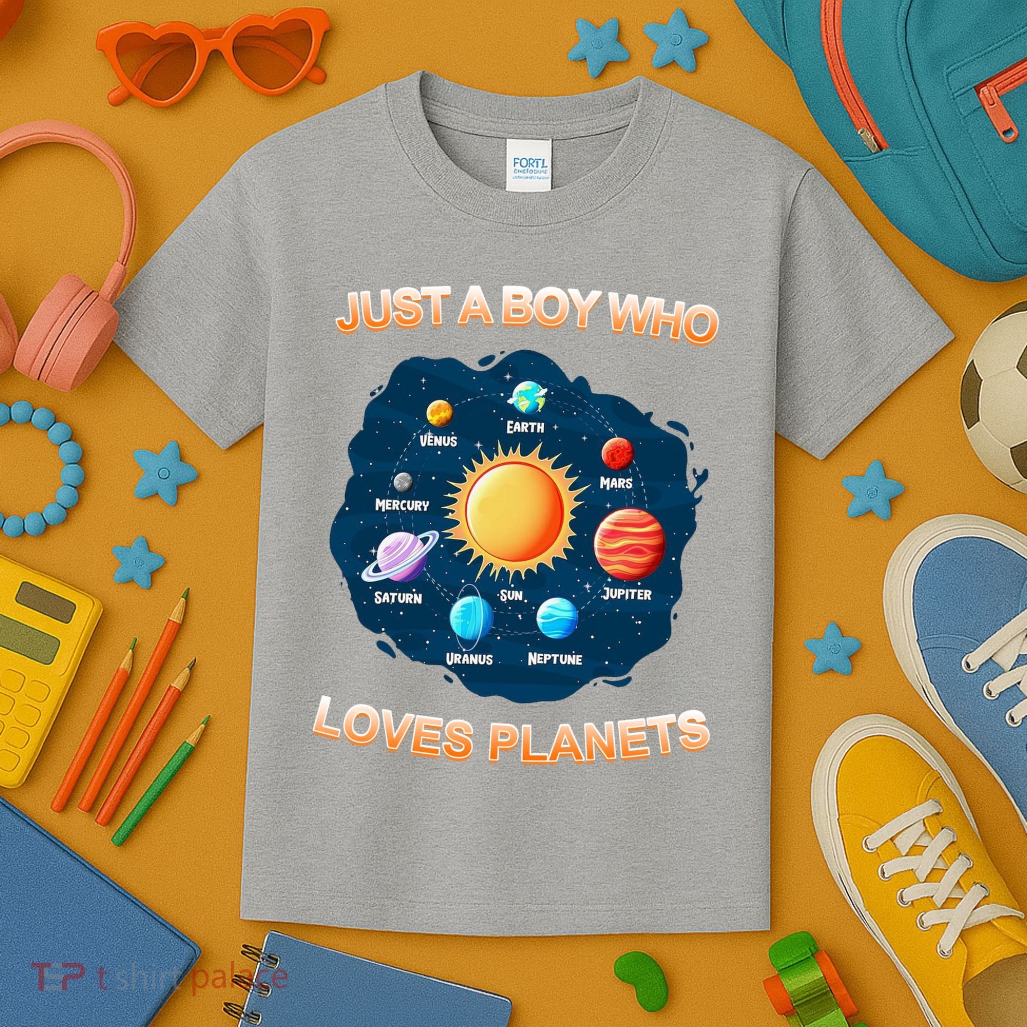 Just A Boy Who Loves Planets Kids T-Shirt