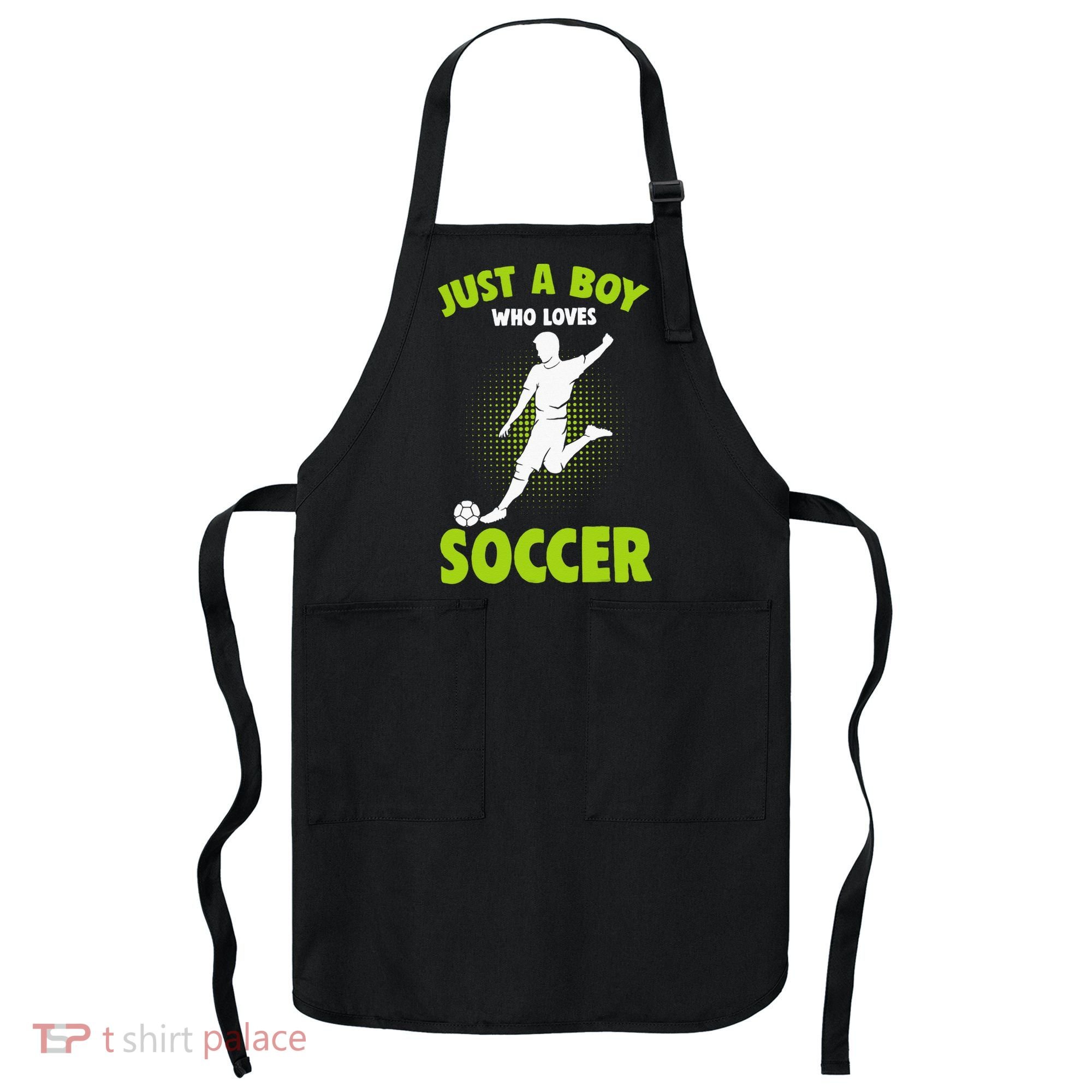 Just A Boy Who Loves Soccer Player Kids Apron