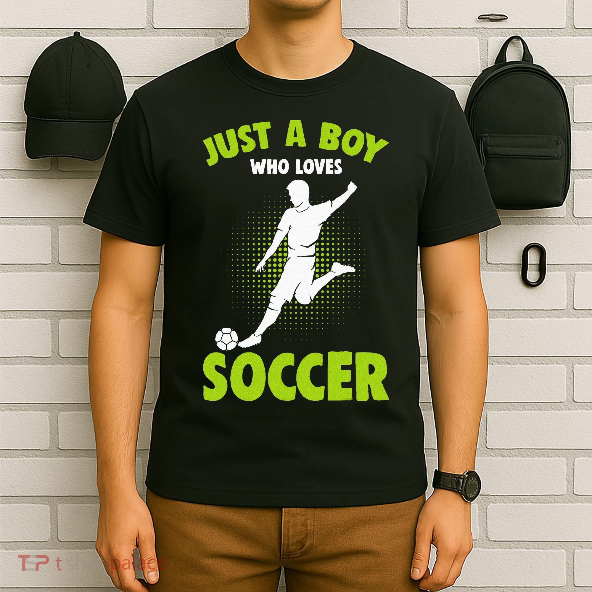 Just A Boy Who Loves Soccer Player Kids T-Shirt