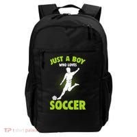 Just A Boy Who Loves Soccer Player Kids Backpack thumb 0