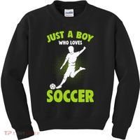 Just A Boy Who Loves Soccer Player Kids Kids Sweatshirt thumb 0