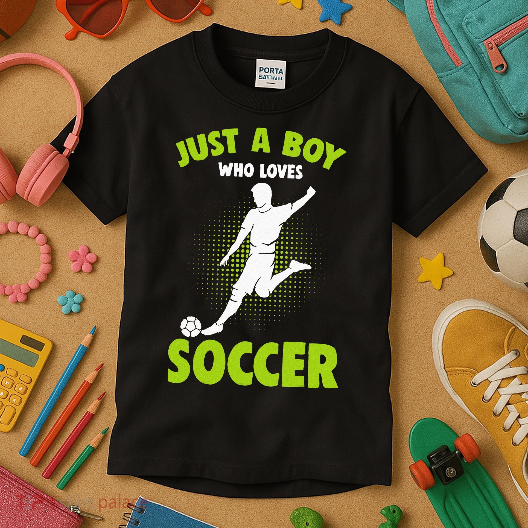 Just A Boy Who Loves Soccer Player Kids Kids T-Shirt