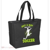 Just A Boy Who Loves Soccer Player Kids Tote Bag thumb 2