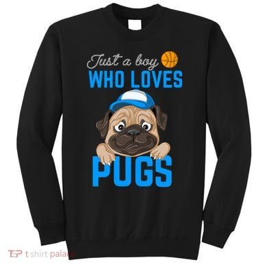 Just A Boy Who Loves Pugs Sweatshirt