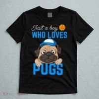 Just A Boy Who Loves Pugs T-Shirt thumb 5