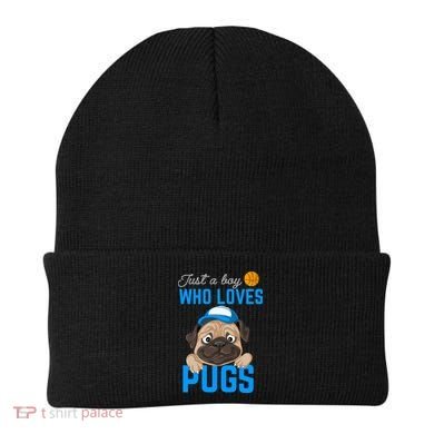 Just A Boy Who Loves Pugs Beanie