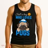 Just A Boy Who Loves Pugs Tank Top thumb 3