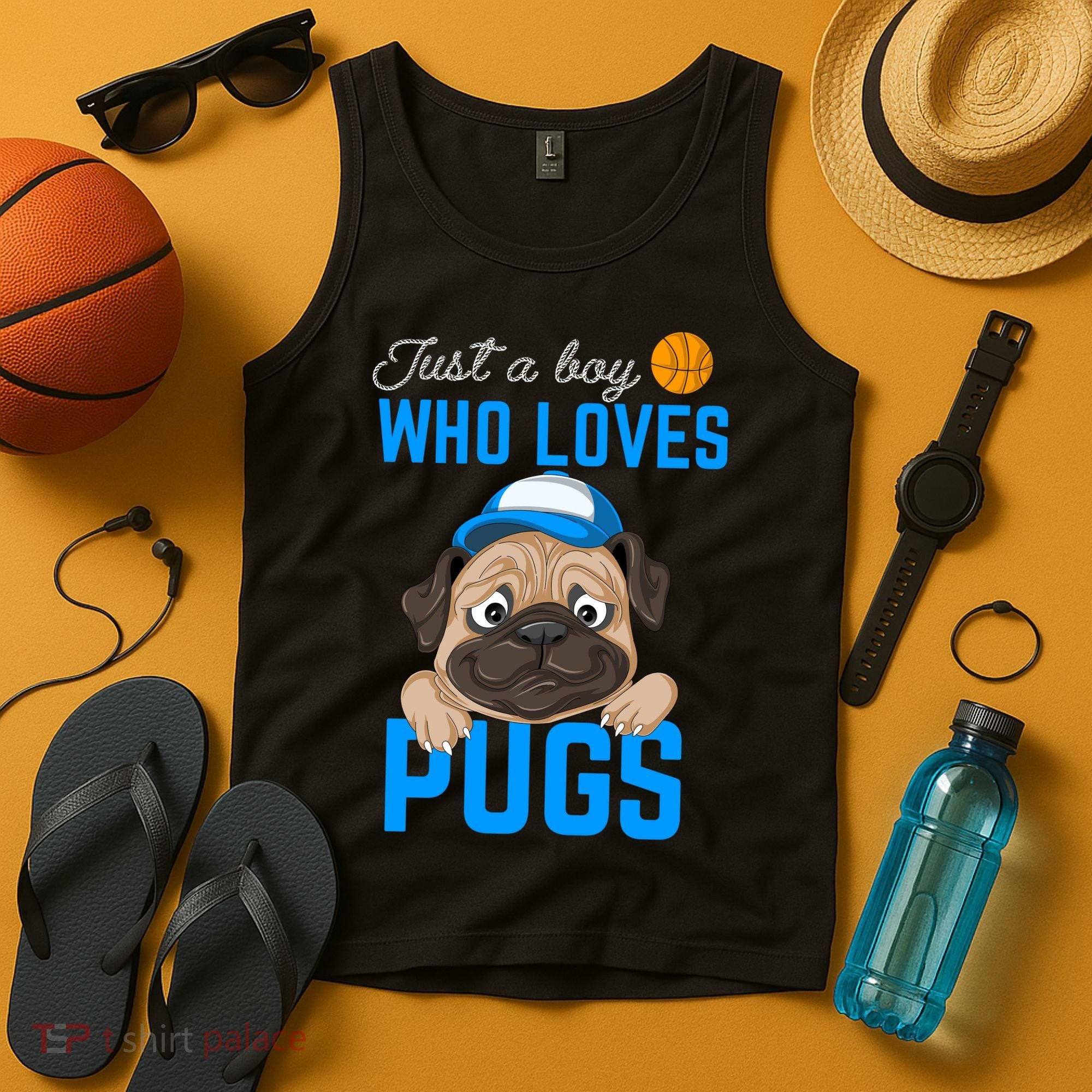 Just A Boy Who Loves Pugs Tank Top