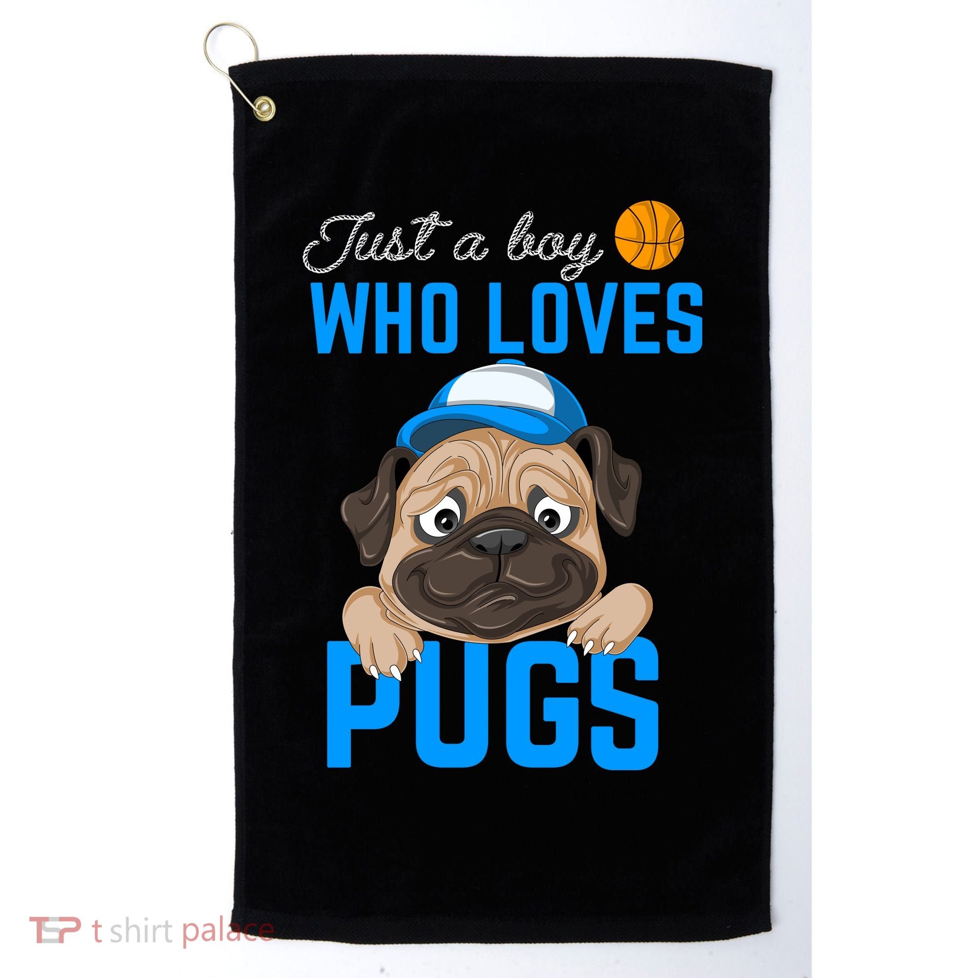 Just A Boy Who Loves Pugs Golf Towel
