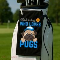 Just A Boy Who Loves Pugs Golf Towel thumb 2