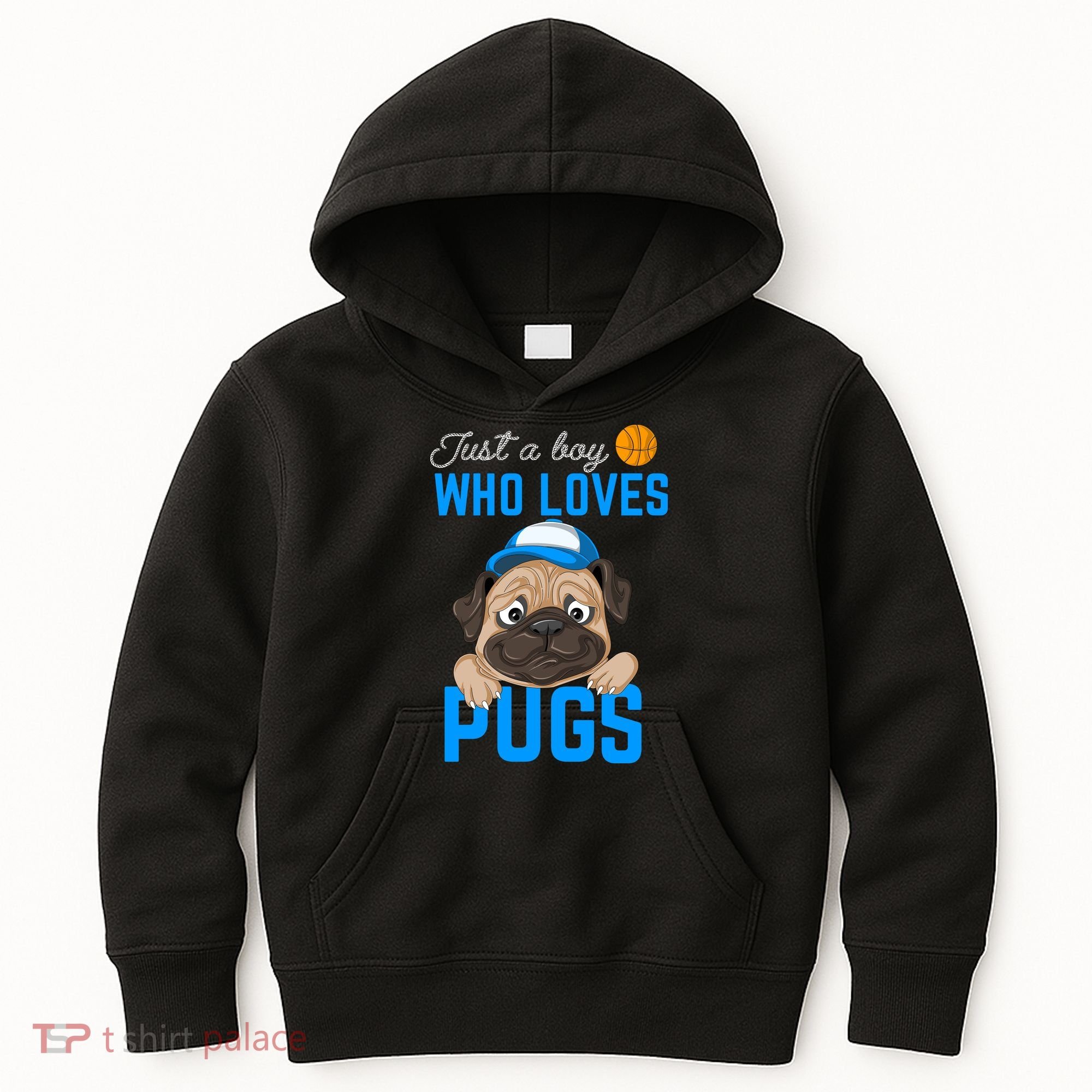 Just A Boy Who Loves Pugs Kids Hoodie