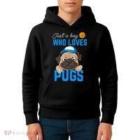 Just A Boy Who Loves Pugs Kids Hoodie thumb 4