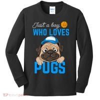 Just A Boy Who Loves Pugs Kids Long Sleeve Shirt thumb 0