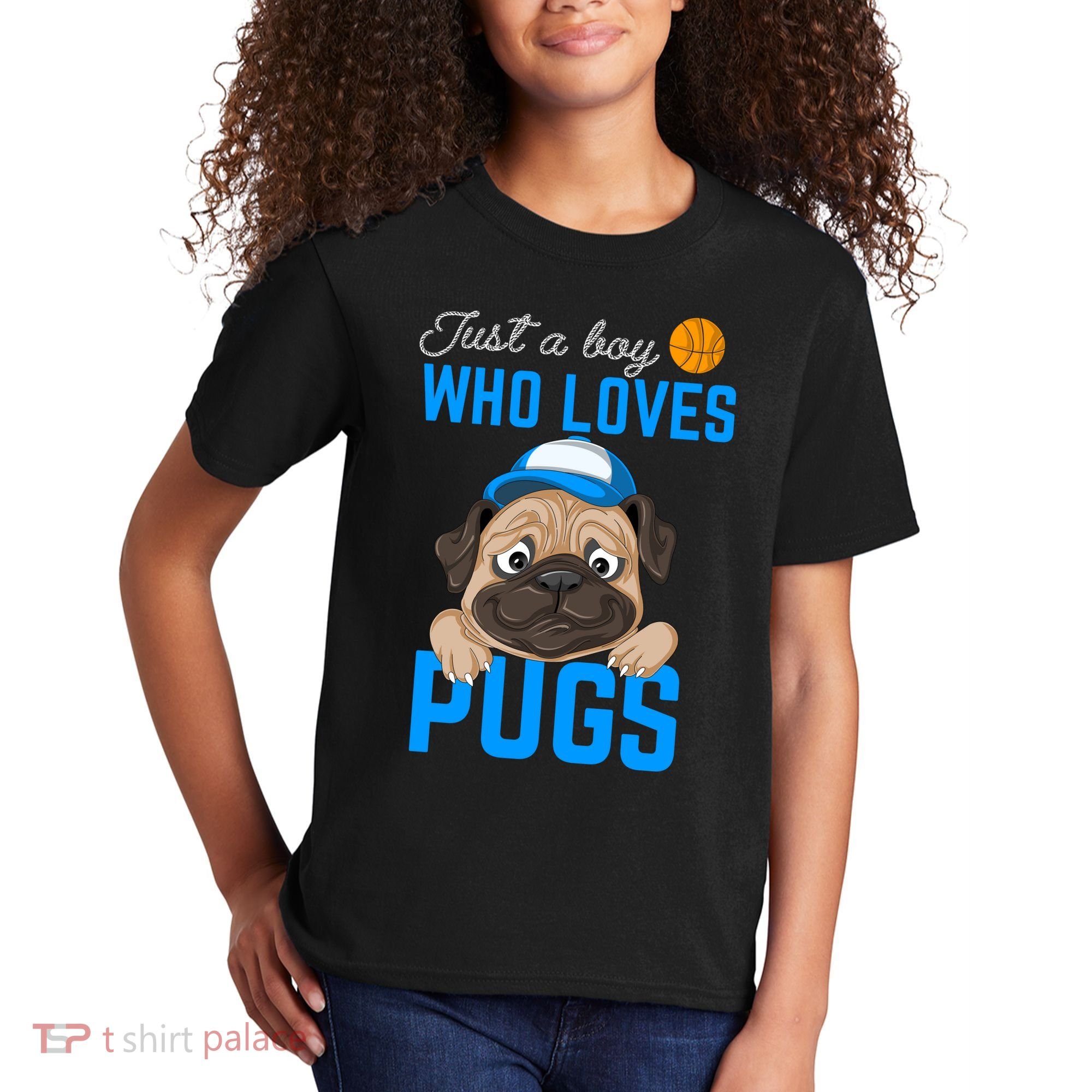 Just A Boy Who Loves Pugs Kids T-Shirt