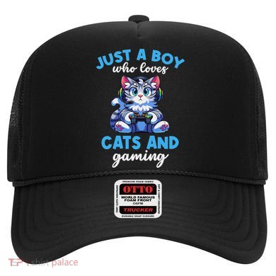 Just A Boy Who Loves Cats And Gaming Gaming Video Games Hat