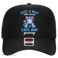 Just A Boy Who Loves Cats And Gaming Gaming Video Games Hat thumb 0