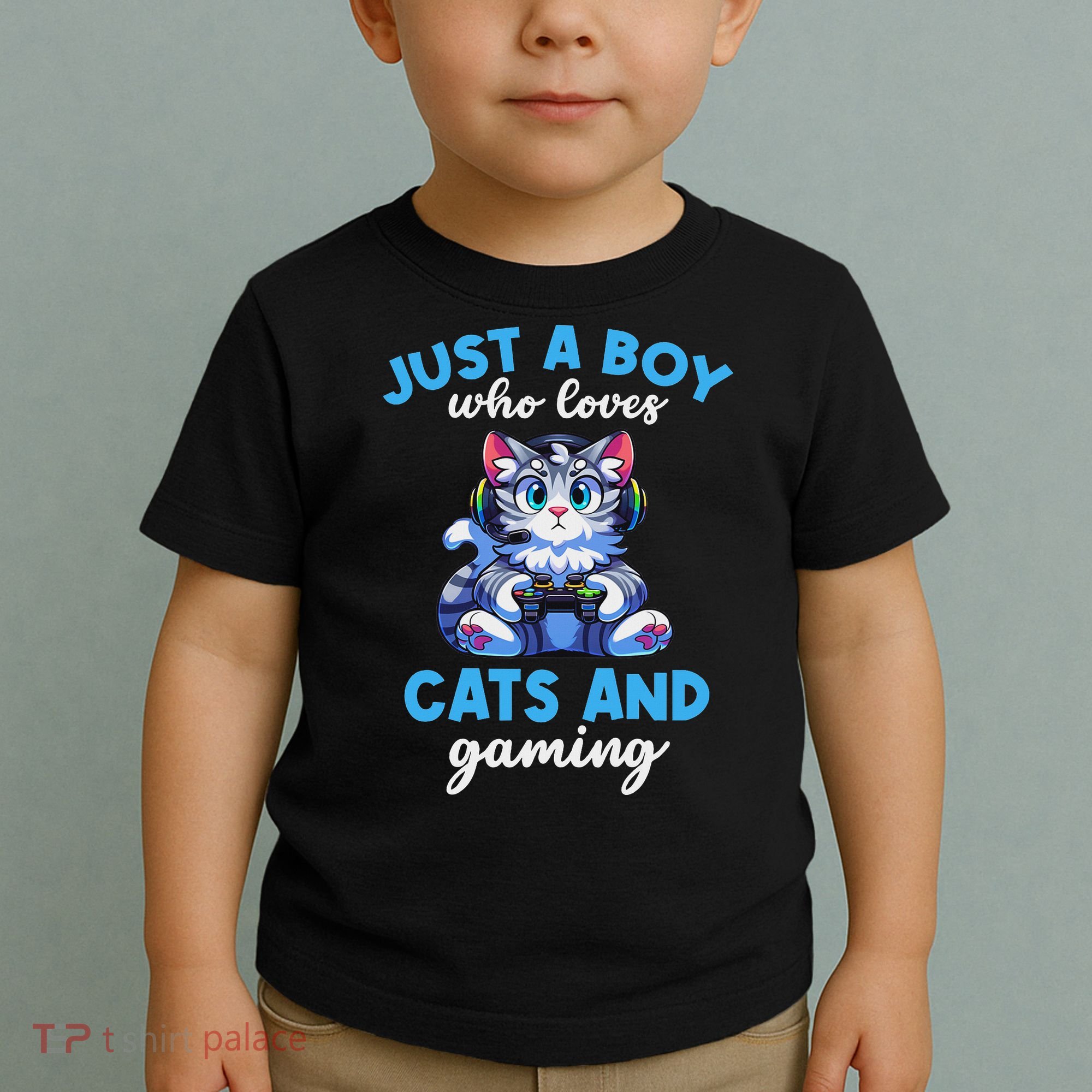 Just A Boy Who Loves Cats And Gaming Gaming Video Games Toddler T-Shirt