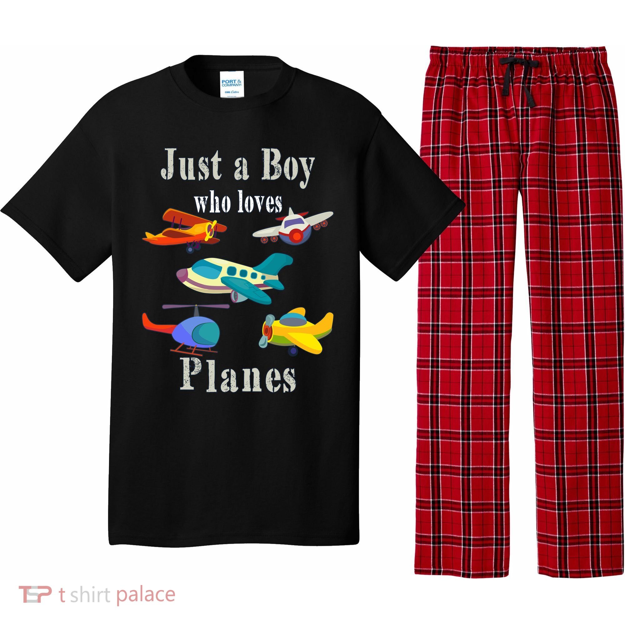 Just A Boy Who Loves Planes Airplane Pajama Set