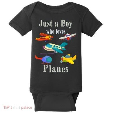 Just A Boy Who Loves Planes Airplane Baby Bodysuit