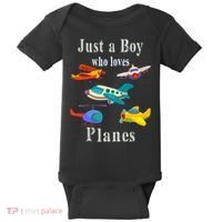Just A Boy Who Loves Planes Airplane Baby Bodysuit thumb 0