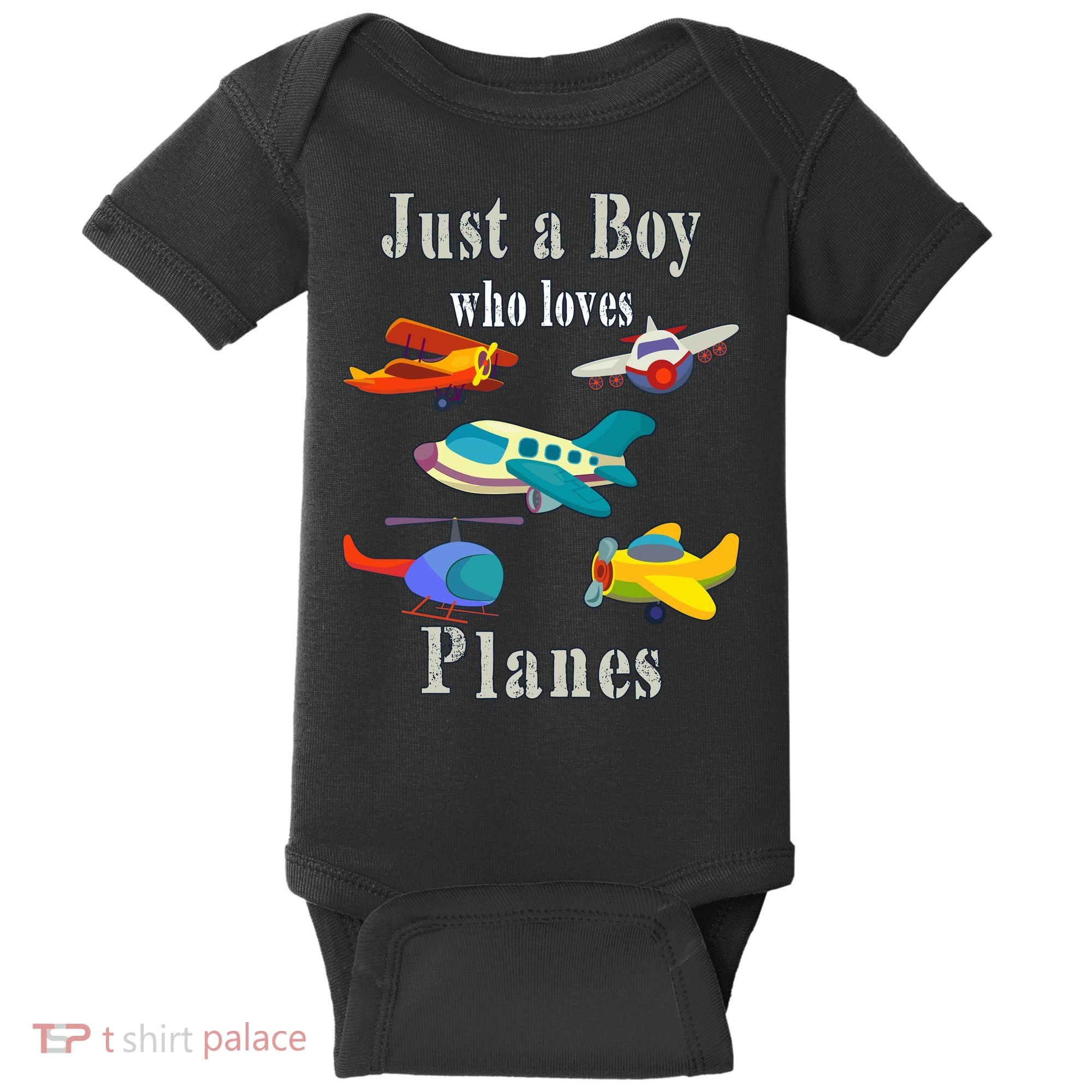 Just A Boy Who Loves Planes Airplane Baby Bodysuit