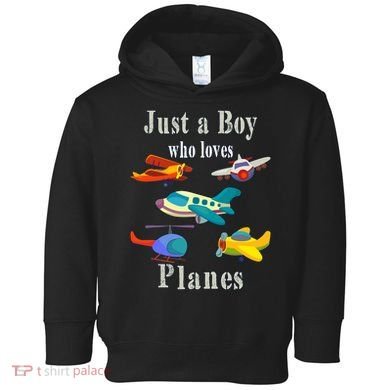 Just A Boy Who Loves Planes Airplane Toddler Hoodie