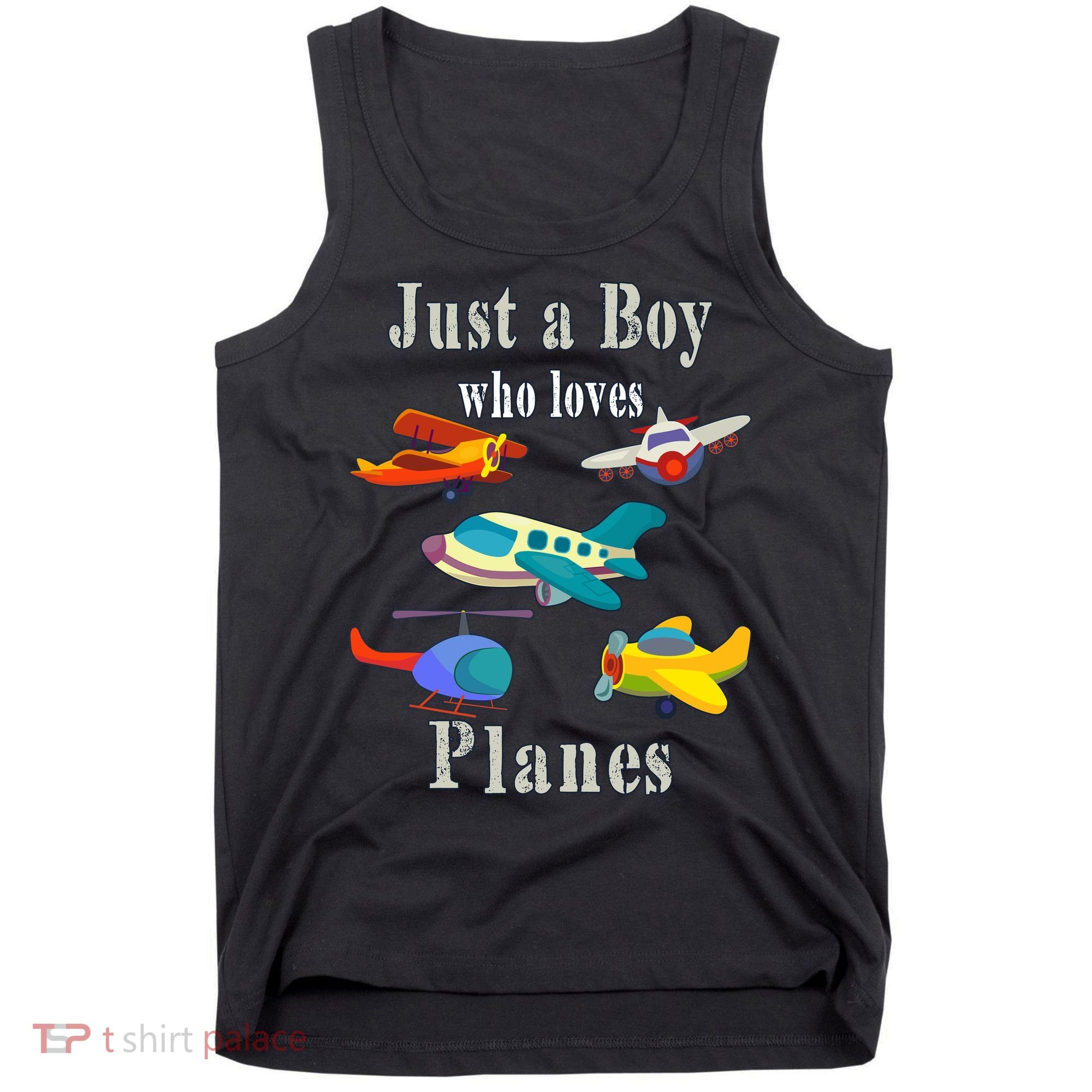 Just A Boy Who Loves Planes Airplane Tank Top