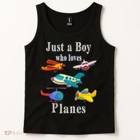 Just A Boy Who Loves Planes Airplane Tank Top thumb 2