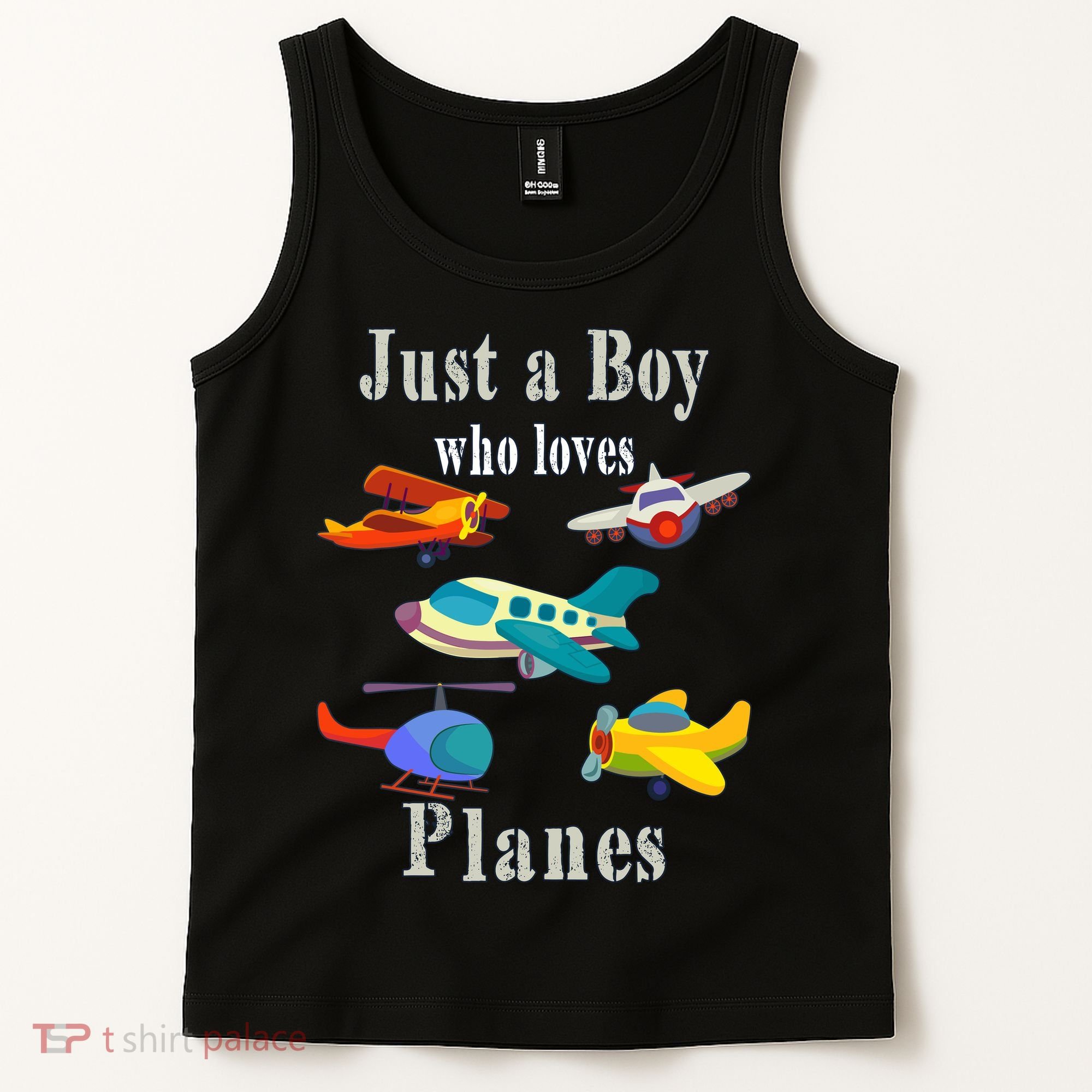 Just A Boy Who Loves Planes Airplane Tank Top