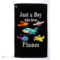 Just A Boy Who Loves Planes Airplane Golf Towel thumb 0