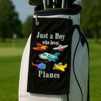 Just A Boy Who Loves Planes Airplane Golf Towel thumb 2