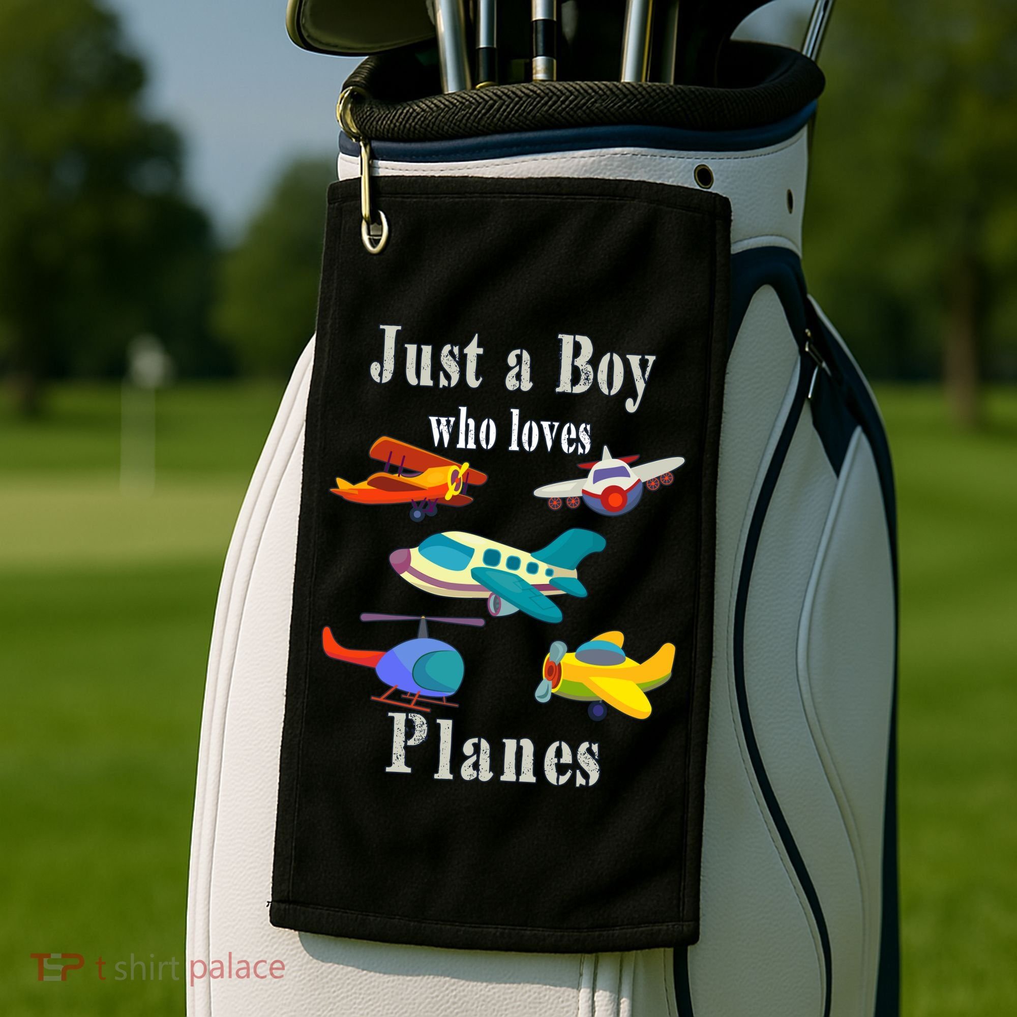 Just A Boy Who Loves Planes Airplane Golf Towel