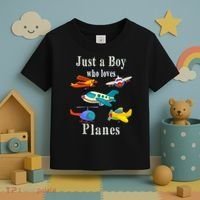 Just A Boy Who Loves Planes Airplane Toddler T-Shirt thumb 3