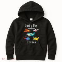 Just A Boy Who Loves Planes Airplane Kids Hoodie thumb 0