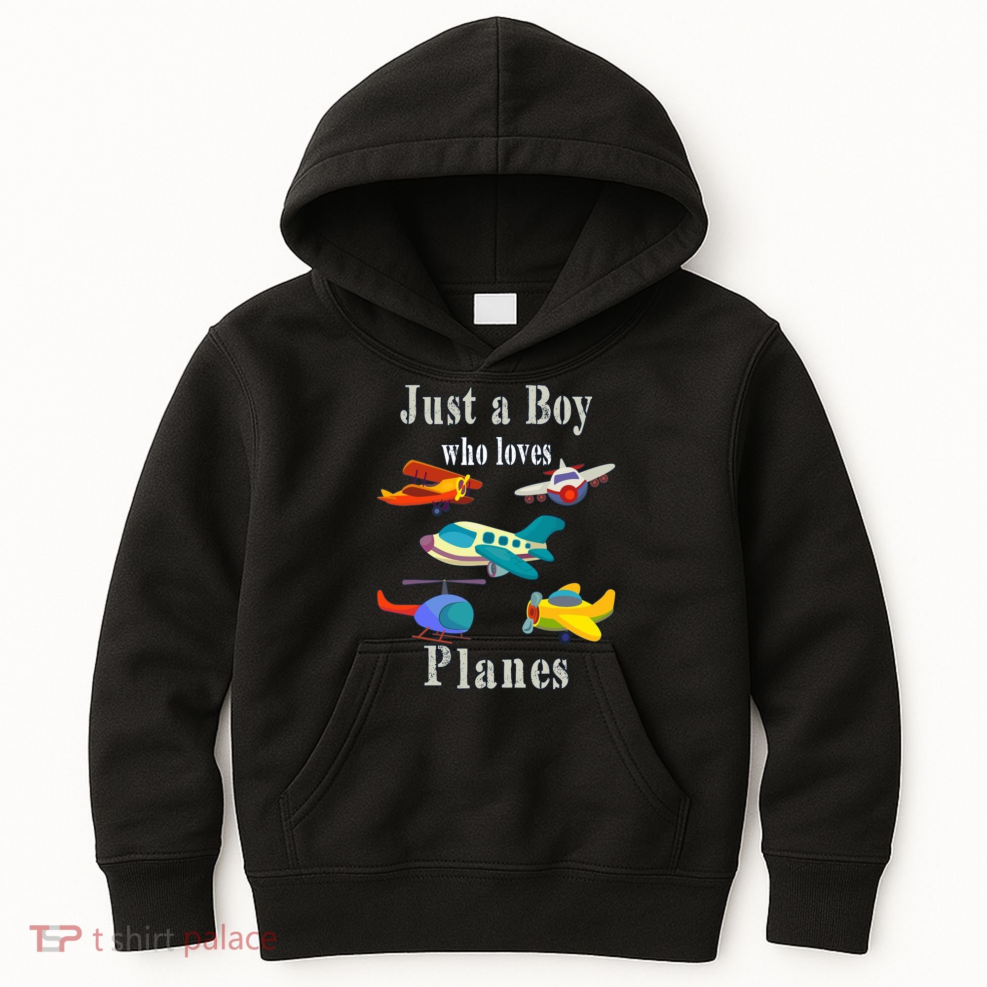 Just A Boy Who Loves Planes Airplane Kids Hoodie