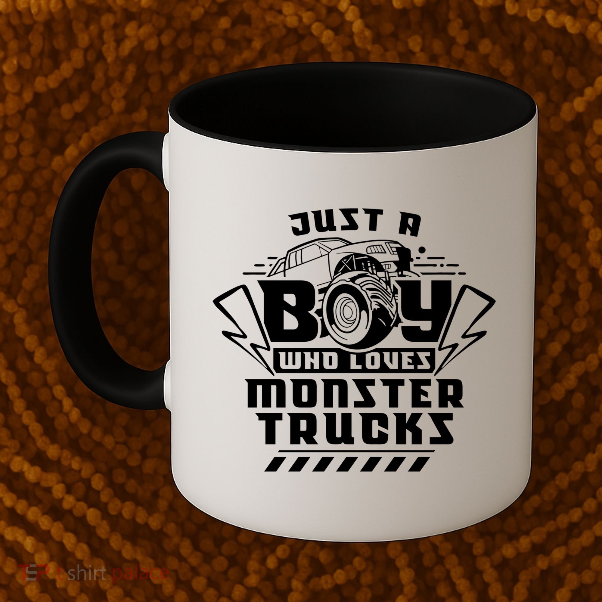 Just A Boy Who Loves Monster Trucks Monster Truck Driver Gift Coffee Mug