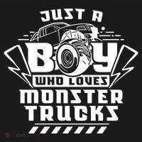 Just A Boy Who Loves Monster Trucks Monster Truck Driver Gift Ornament thumb 1