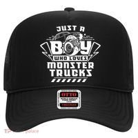 Just A Boy Who Loves Monster Trucks Monster Truck Driver Gift Hat thumb 0