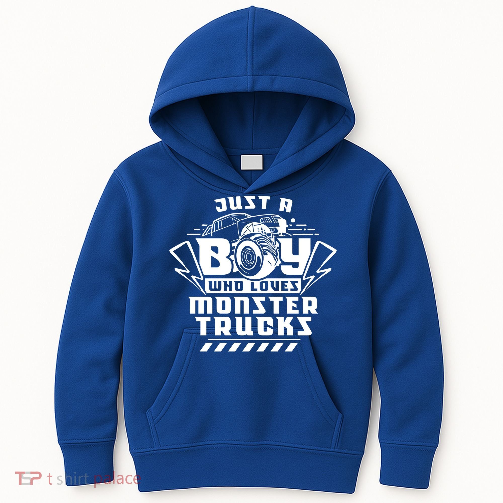 Just A Boy Who Loves Monster Trucks Monster Truck Driver Gift Kids Hoodie