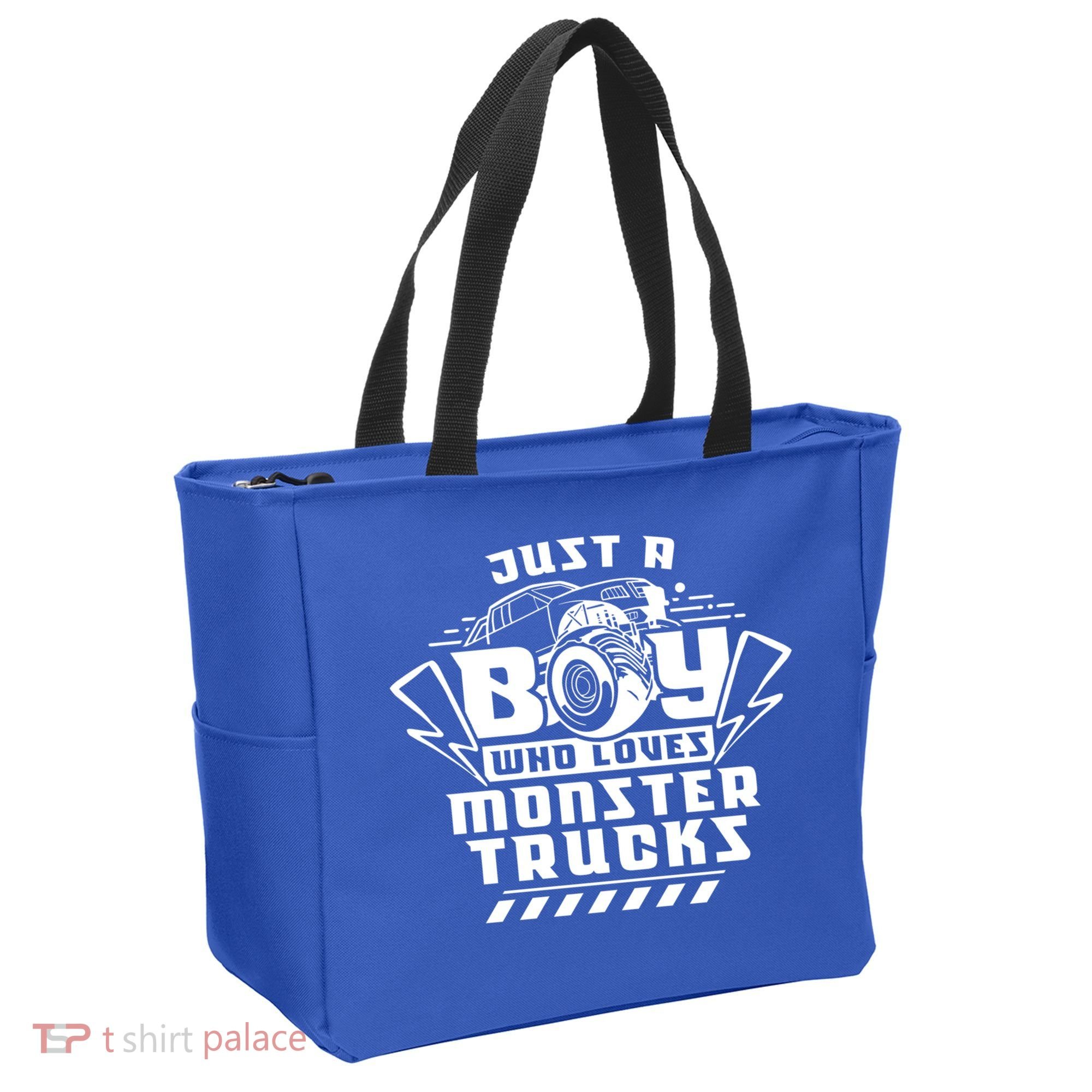Just A Boy Who Loves Monster Trucks Monster Truck Driver Gift Tote Bag